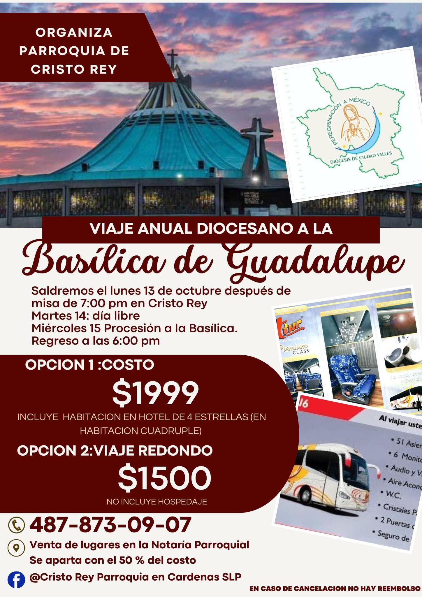 Peregrinación Diocesana a la Basílica de Guadalupe.