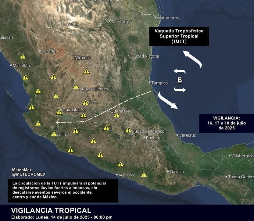 En los próximos días se pronostican lluvias fuertes e intensas.