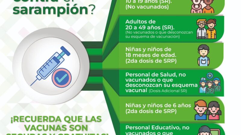 San Luis Potosí Lanza Campaña Gratuita de Vacunación Contra el Sarampión en Todo el Estado
