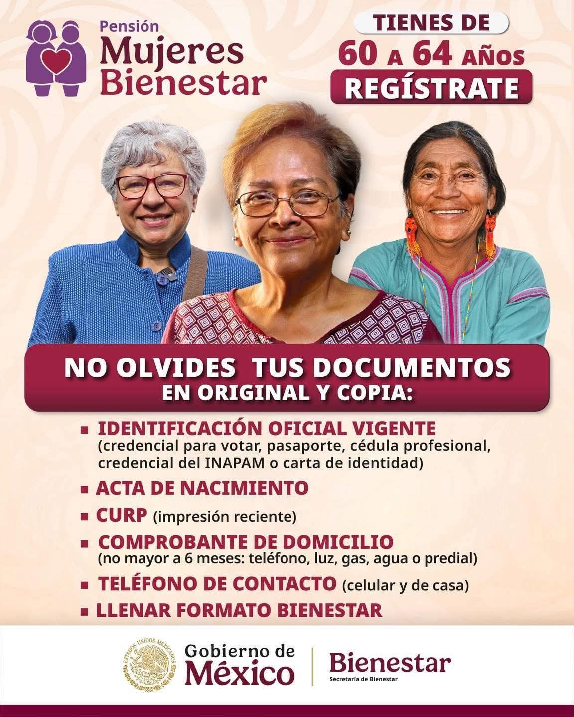 Pensión de Mujeres Bienestar.