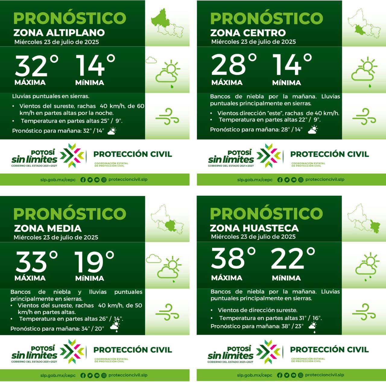 La Coordinación Estatal de Protección Civil informa: