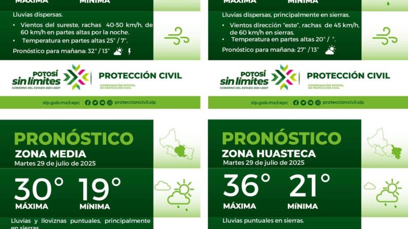 La Coordinación Estatal de Protección Civil informa:
