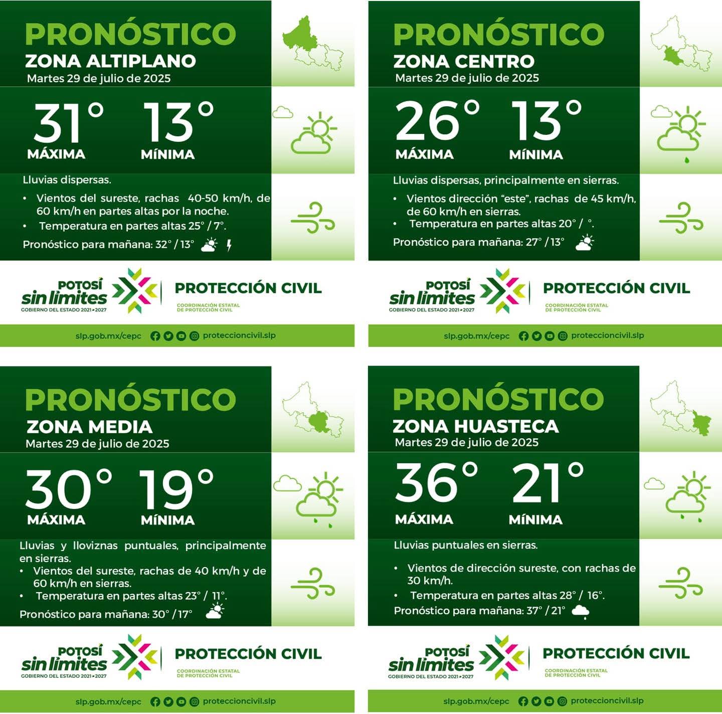 La Coordinación Estatal de Protección Civil informa: