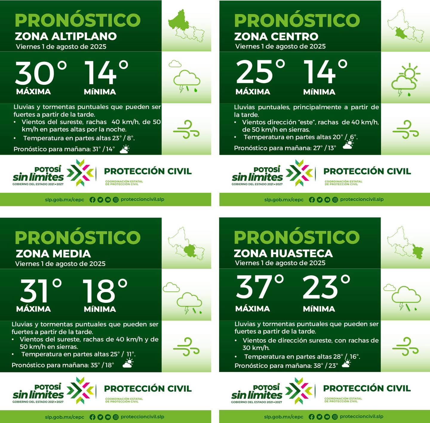 La Coordinación Estatal de Protección Civil informa: