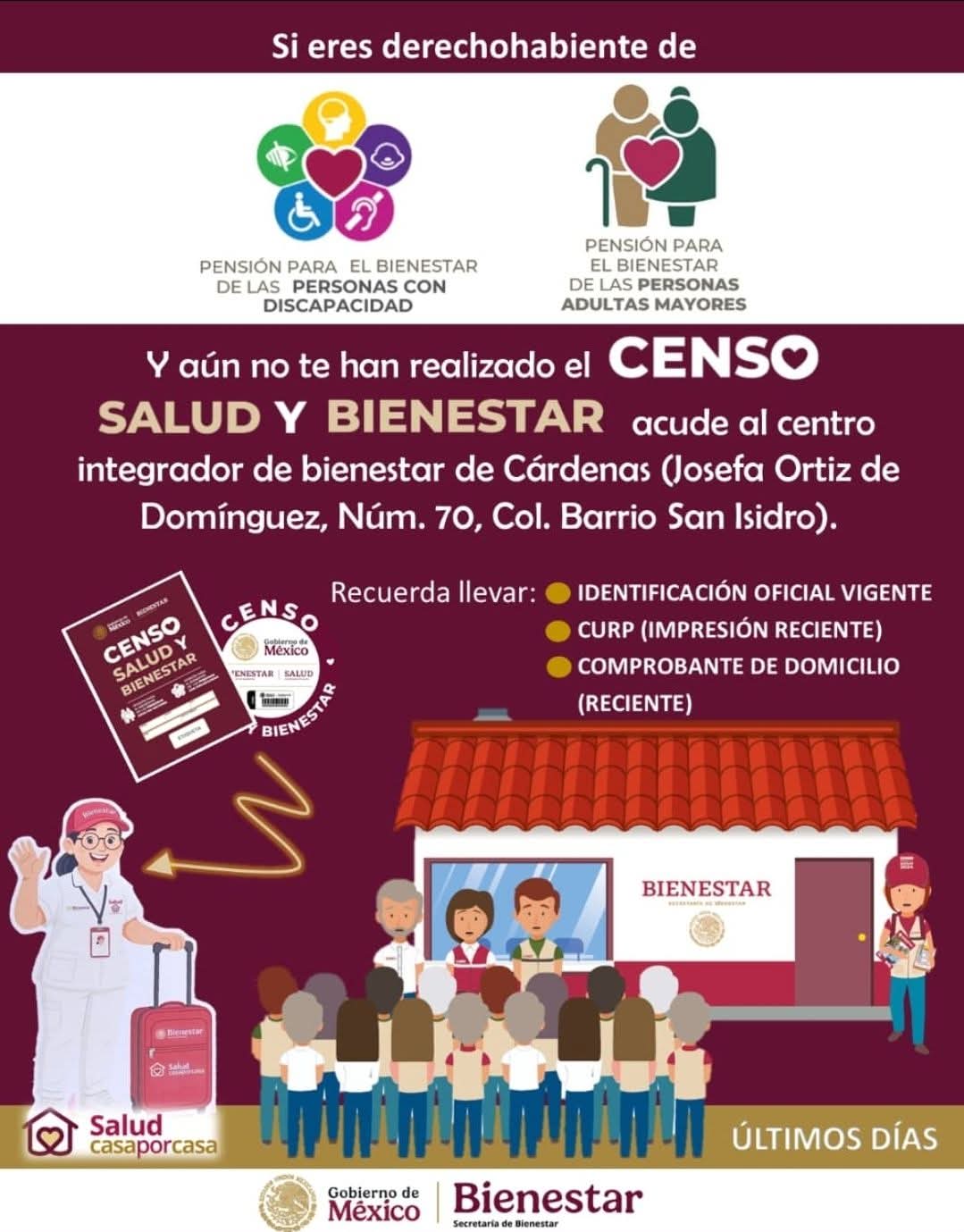Invitación para realizar el Censo Salud y Bienestar.