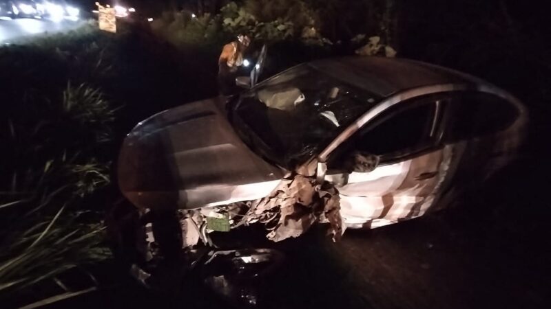 ACCIDENTE CON 02 LESIONADOS EN CARRETERA FEFERAL 70, A LA ALTURA DE LABIR VIEJA
