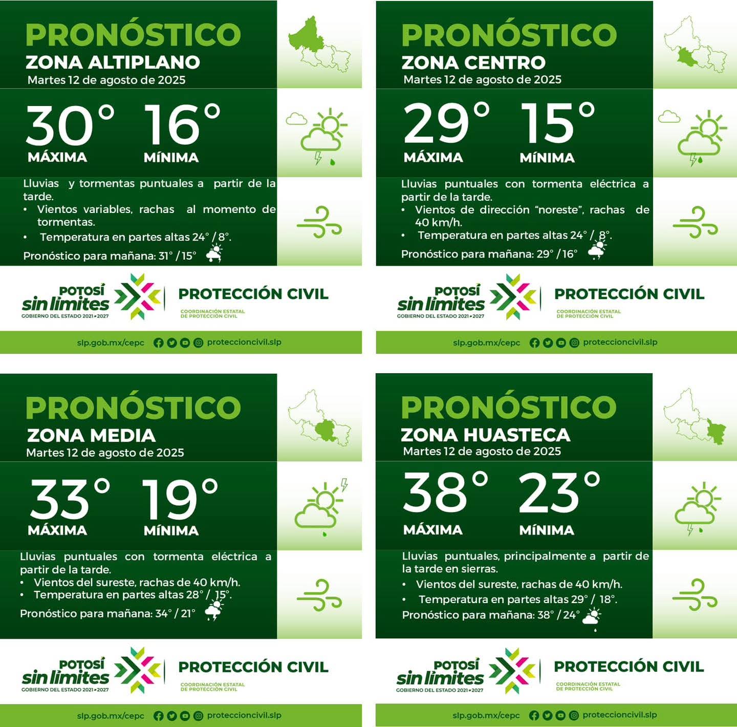 La Coordinación Estatal de Protección Civil informa: