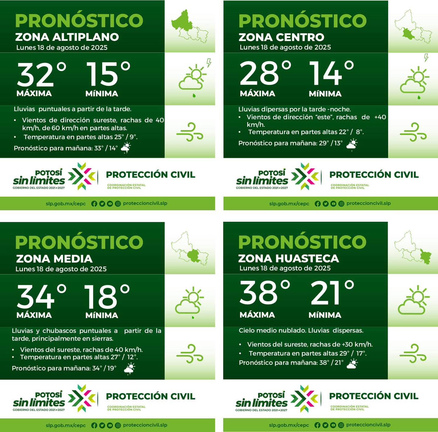 La Coordinación Estatal de Protección Civil informa: