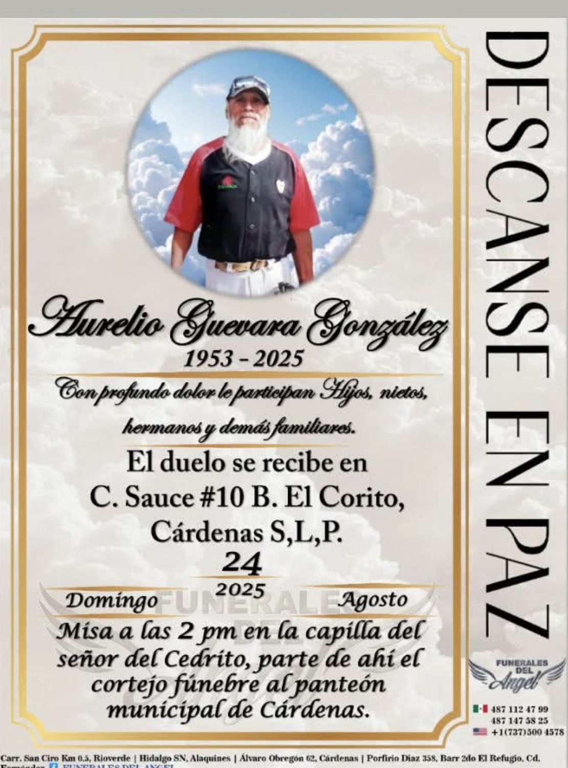 Aviso de Fallecimiento