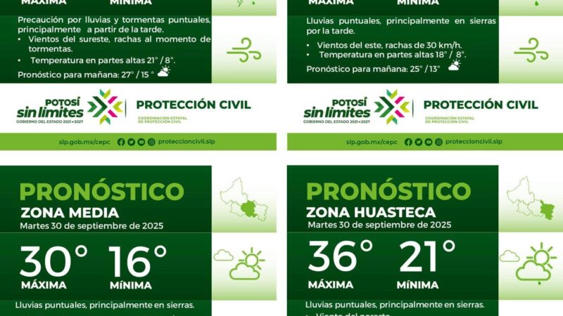 La Coordinación Estatal de Protección Civil informa: