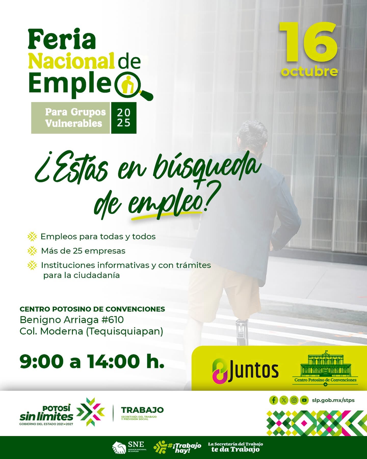!No te lo pierdas! San Luis Potosí será sede de la Feria Nacional de Empleo para Grupos Vulnerables 2025