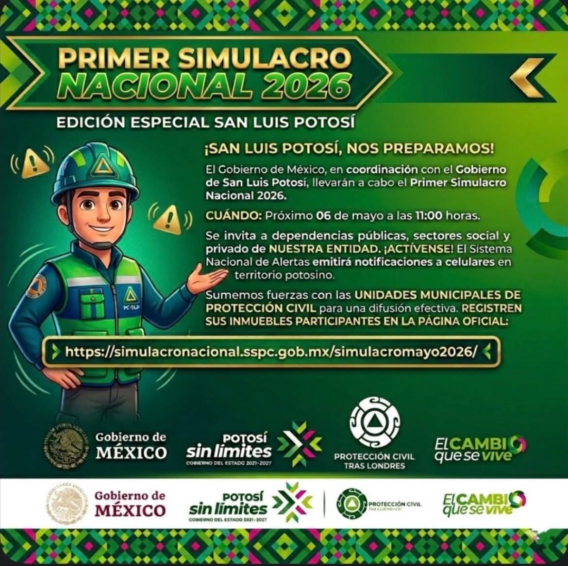 📢 ¡PREPÁRATE! PRIMER SIMULACRO NACIONAL 2026