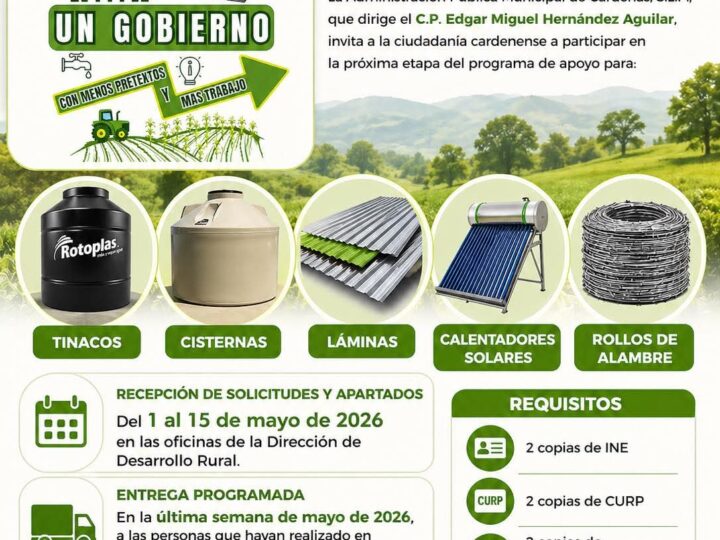 🏠 ¡NUEVA ETAPA DE APOYOS EN CÁRDENAS! 🚜
